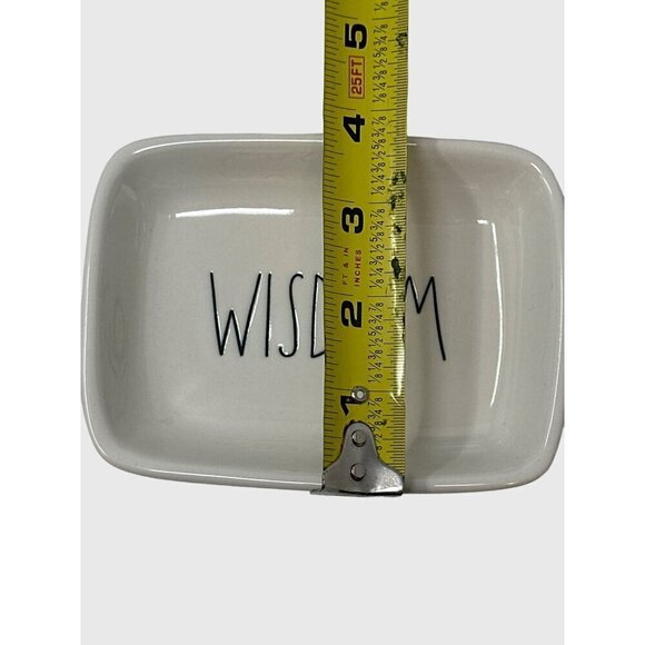 Rae Dunn WISDOM Tray 5in Candy Trinket Dish Office Decor Gift Organize White - Picture 3 of 7